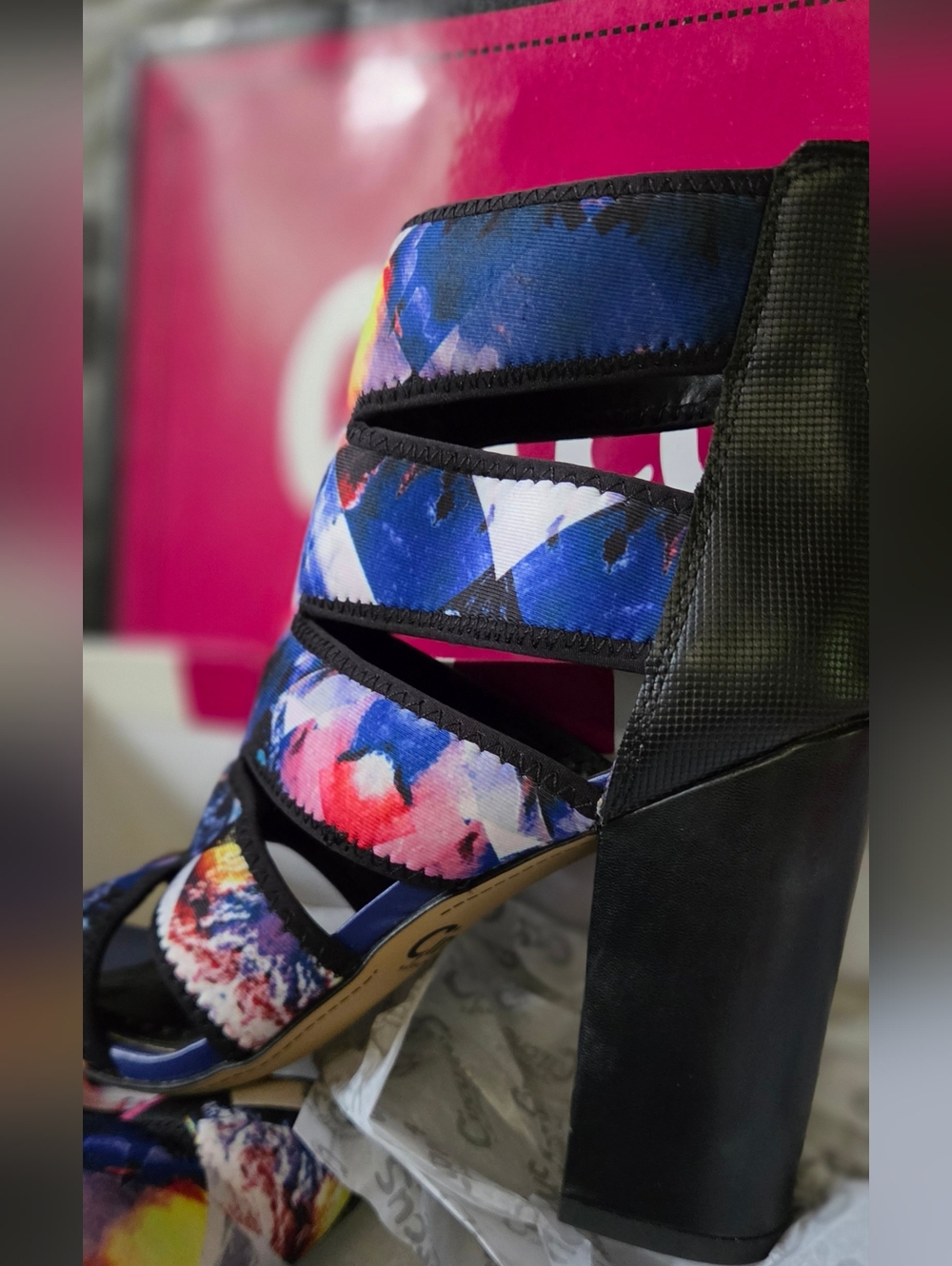 Circus by Sam Edelman Multicolor Strappy Block Heel Sandals Sz8.5 - Picture 4 of 10